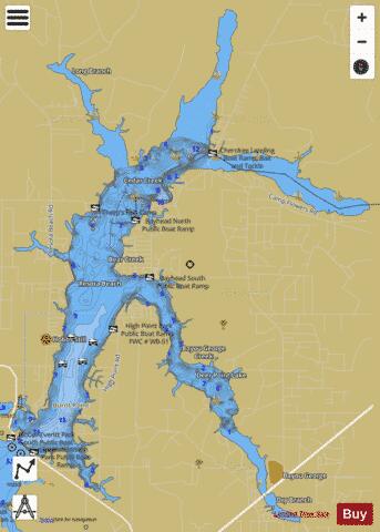 DEER POINT LAKE depth contour Map - i-Boating App