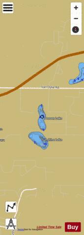 DOSSON LAKE depth contour Map - i-Boating App