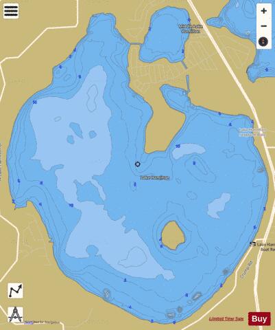 LAKE HAMILTON depth contour Map - i-Boating App