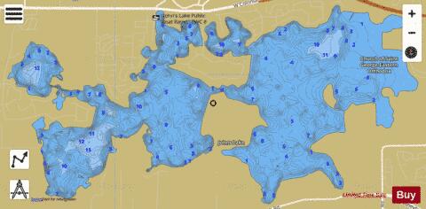 JOHNS LAKE depth contour Map - i-Boating App
