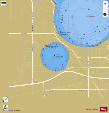 LAKE LENA depth contour Map - i-Boating App