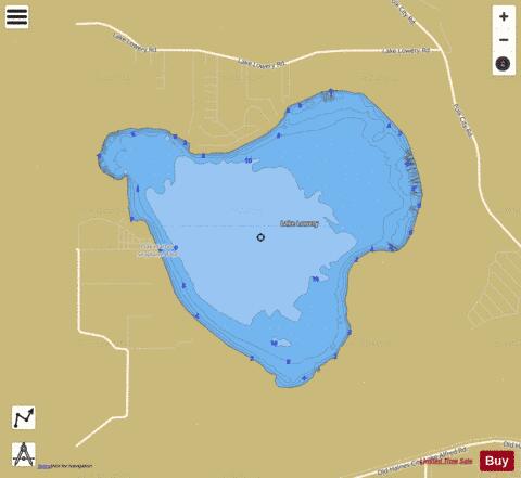 LAKE LOWERY depth contour Map - i-Boating App