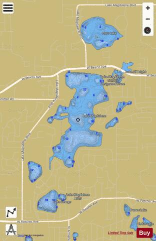 LAKE MAGDALENE depth contour Map - i-Boating App