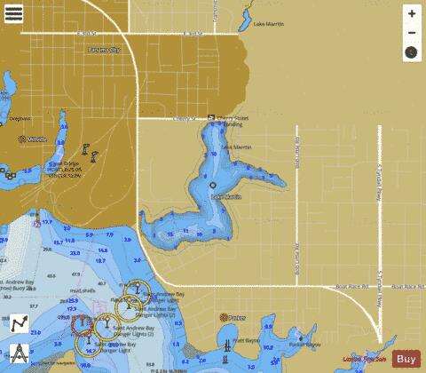 LAKE MARTIN depth contour Map - i-Boating App