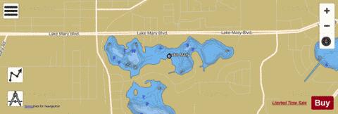 LAKE MARY depth contour Map - i-Boating App