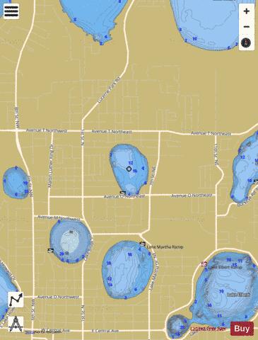 LAKE MAUDE depth contour Map - i-Boating App