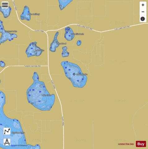 MOUND LAKE depth contour Map - i-Boating App