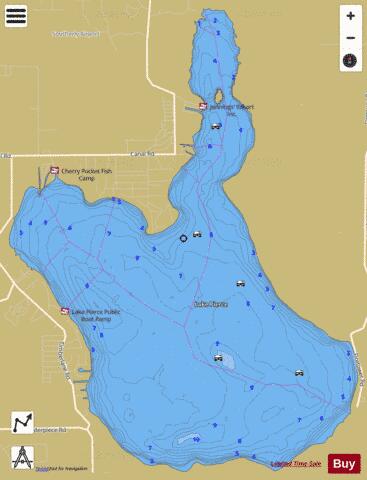 LAKE PIERCE depth contour Map - i-Boating App