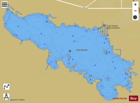 LAKE POINSETT depth contour Map - i-Boating App