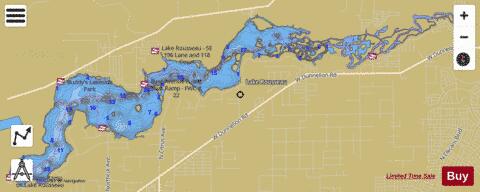 LAKE ROUSSEAU depth contour Map - i-Boating App