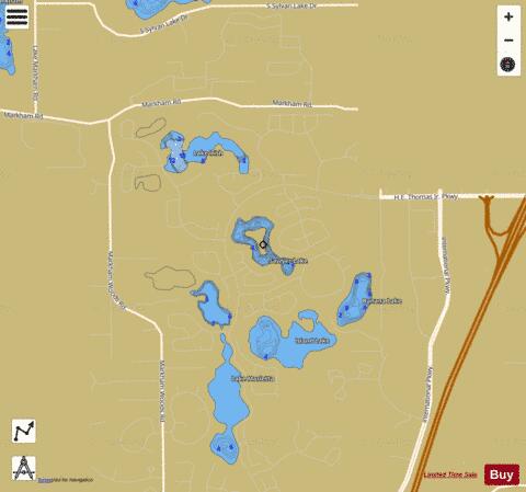 SAWYER LAKE depth contour Map - i-Boating App