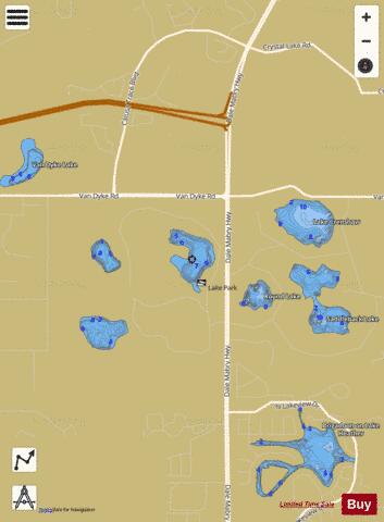 STARVATION LAKE depth contour Map - i-Boating App
