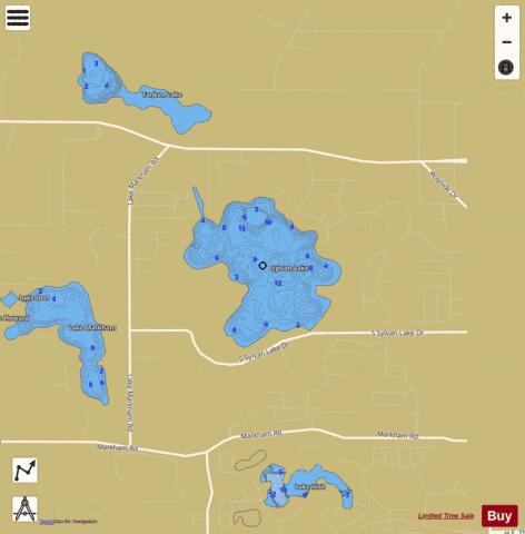 SYLVAN LAKE depth contour Map - i-Boating App