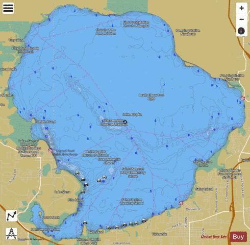 Lake Apopka depth contour Map - i-Boating App