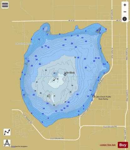 LAKE CLINCH depth contour Map - i-Boating App