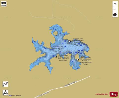 HURRICANE LAKE depth contour Map - i-Boating App