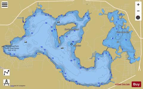 LAKE KERR depth contour Map - i-Boating App