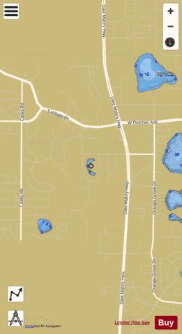 Carrollwood Village Lake depth contour Map - i-Boating App