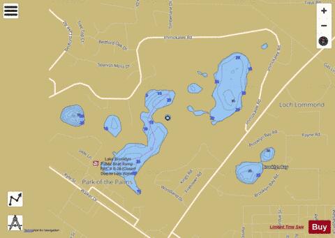 Lake Brooklyn depth contour Map - i-Boating App