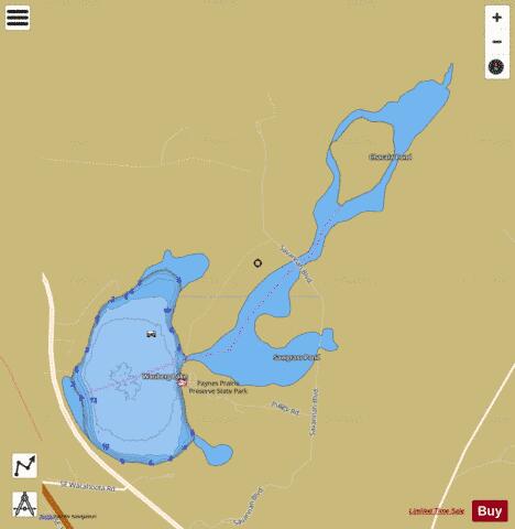 Lake Wauberg depth contour Map - i-Boating App