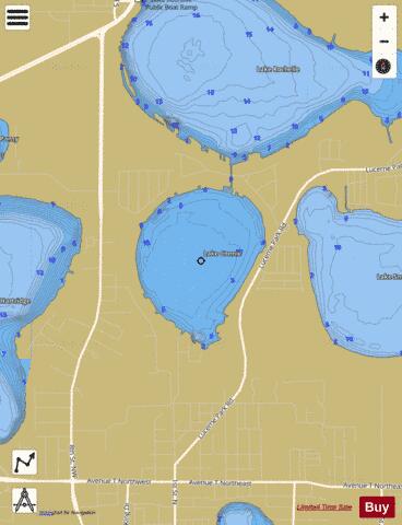 Lake Conine depth contour Map - i-Boating App