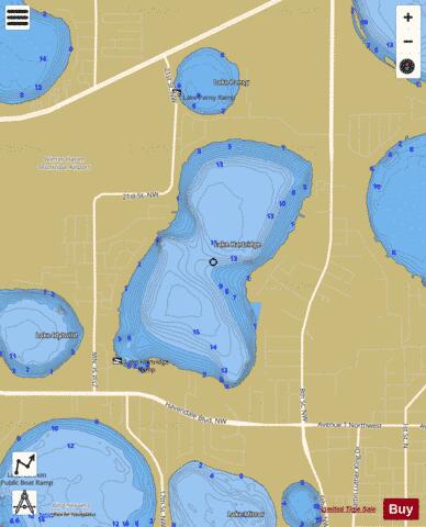 Lake Hartridge depth contour Map - i-Boating App