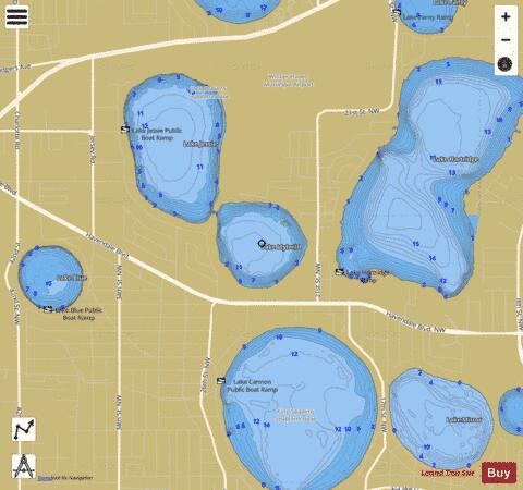 Lake Idylwild depth contour Map - i-Boating App
