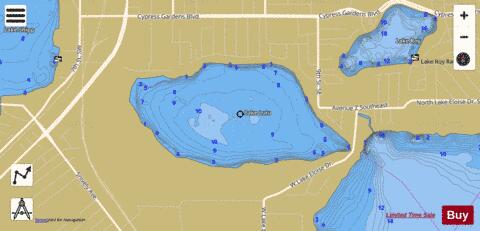 Lake Lulu depth contour Map - i-Boating App