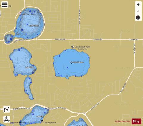 Lake Mariam depth contour Map - i-Boating App