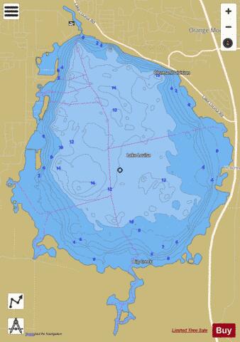 Lake Louisa depth contour Map - i-Boating App
