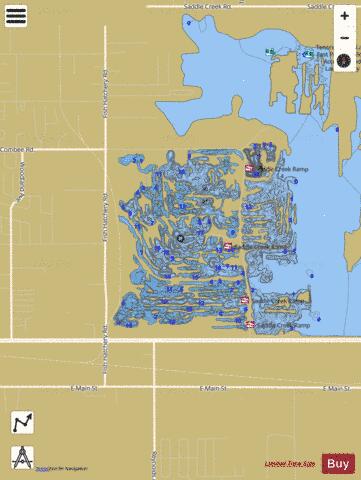 Saddle Creek Park Lake depth contour Map - i-Boating App
