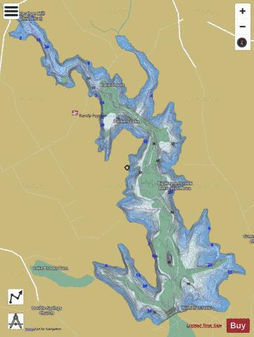 Randy Poynter Reservoir(Parkers Lake) depth contour Map - i-Boating App