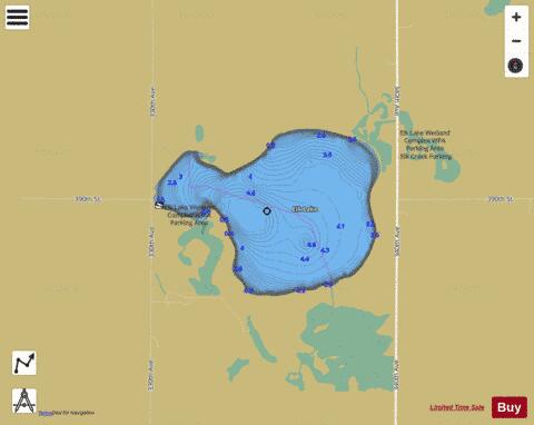 Elk Lake depth contour Map - i-Boating App