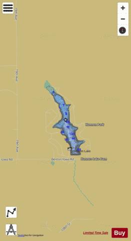 Hannen Lake depth contour Map - i-Boating App