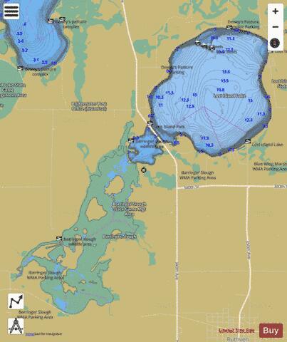 Lost Island Lake depth contour Map - i-Boating App
