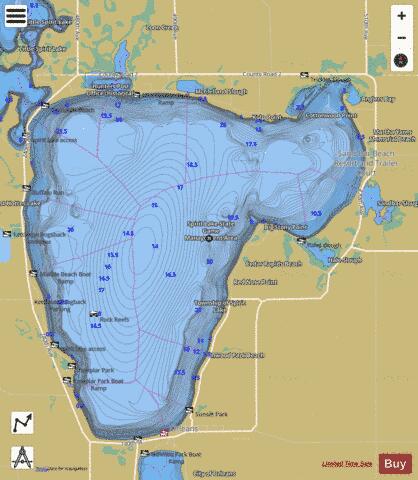 Spirit Lake depth contour Map - i-Boating App