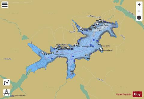 Lake Wapello depth contour Map - i-Boating App