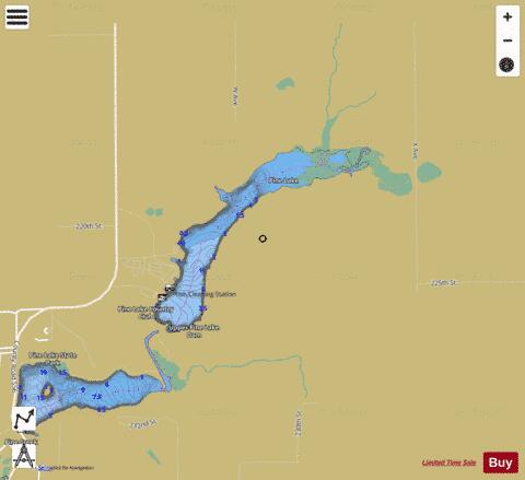 Upper Pine Lake depth contour Map - i-Boating App
