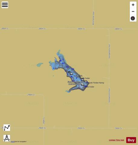 Sands Timber Lake depth contour Map - i-Boating App