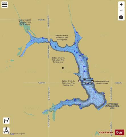 Badger Creek Recreation Area depth contour Map - i-Boating App