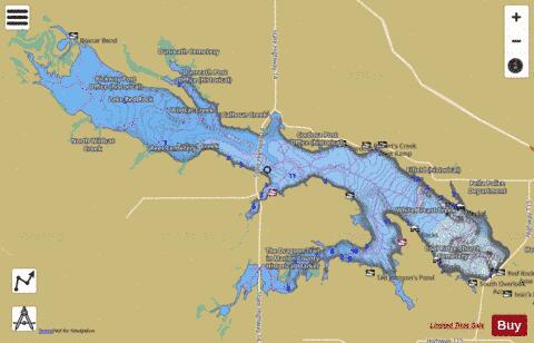 Lake Red Rock/Roberts Creek depth contour Map - i-Boating App