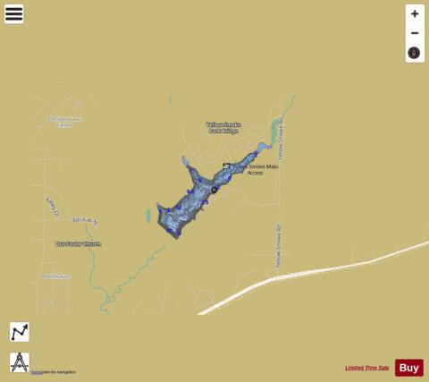 Yellow Smoke Lake depth contour Map - i-Boating App