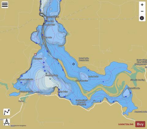 The Gap(Chatcolet Lake, Benewah Lake, Hidden Lake, Round Lake) depth contour Map - i-Boating App
