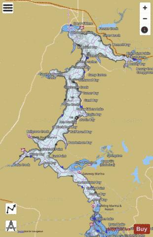 Coeur d'Alene Lake depth contour Map - i-Boating App