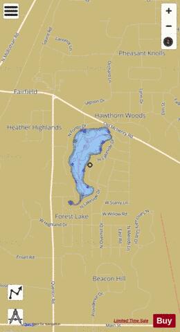 Forest depth contour Map - i-Boating App