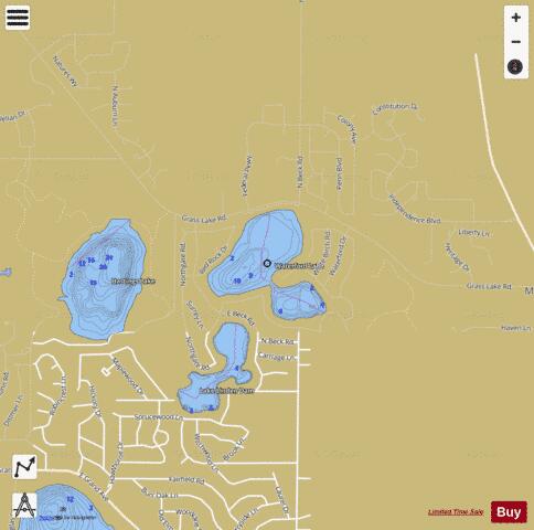 Waterford Lake depth contour Map - i-Boating App