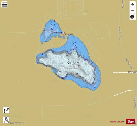 Gage Lake depth contour Map - i-Boating App