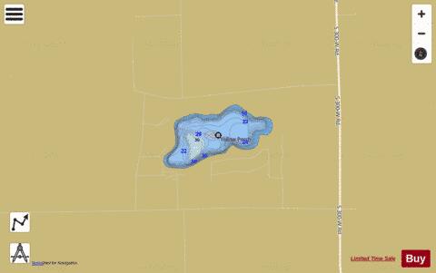 Hill Lake depth contour Map - i-Boating App