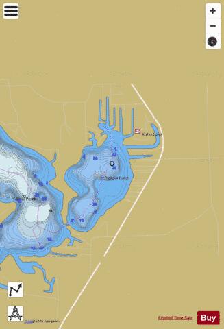 Kuhn Lake depth contour Map - i-Boating App