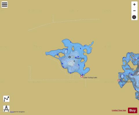 Little Turkey Lake depth contour Map - i-Boating App
